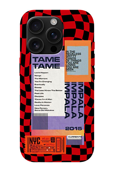 shoptocase iPhone 16 PRO MAX Uyumlu Tame Impala Desenli İçi Süet Silikon Tele...