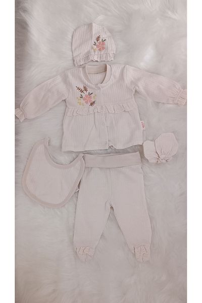 Necix's Floral Embroidered Baby Girl Hospital Discharge Set