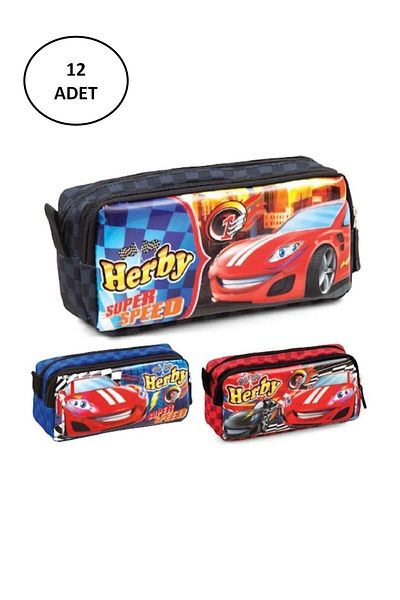 Mikro Mb-3002 Men's Pencil Bag Two Compartments Pencil Holder 12 Pieces