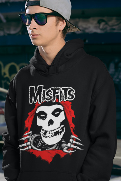 SEVBANO Misfits unisex oversize rock metal hoodie sa printom