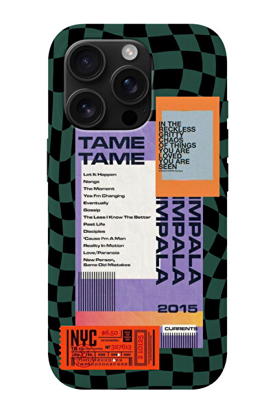 shoptocase iPhone 16 PRO MAX Uyumlu Tame Impala Desenli İçi Süet Silikon Tele...