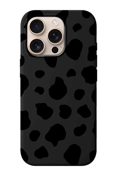 shoptocase iPhone 16 PRO Uyumlu Dalmaçya Desenli İçi Süet Silikon Telefon Kılıfı