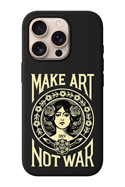 shoptocase iPhone 16 PRO Uyumlu Make Art Desenli İçi Süet Silikon Telefon Kılıfı