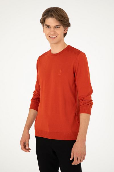 U.S. Polo Assn. Men's Slim Fit Crew Neck Tile Basic Sweater 50288888 -Vr031