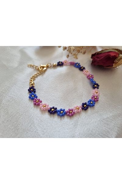 Es Kozmetik Bead Detailed Flower Patterned Bracelet