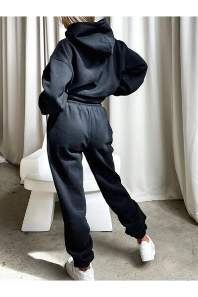 UYN SPORT Zimní bavlněné tepláky Jogger Paça černé unisex tepláky