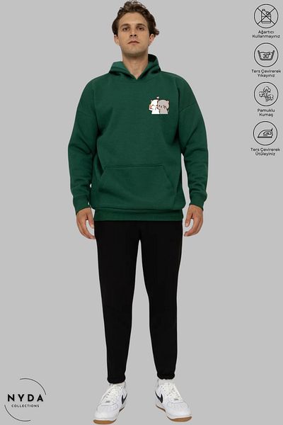 Nyda Collections Μακρυμάνικο φούτερ με κουκούλα Selfie με στάμπα Unisex - Βαμβακερό Oversize