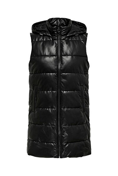 ONLY Kadın Ana Faux Leather Waistcoat Cc Otw 15261497 Black