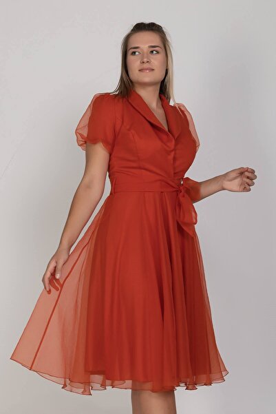 DORİDORCA 2136 Жакет з коміром-балон, рукавами-балон, органзою, середньою дов...