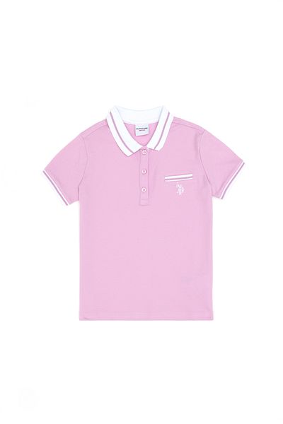 U.S. Polo Assn. Κοριτσίστικο ροζ μπλουζάκι πόλο με λαιμόκοψη 50288680 -VR041