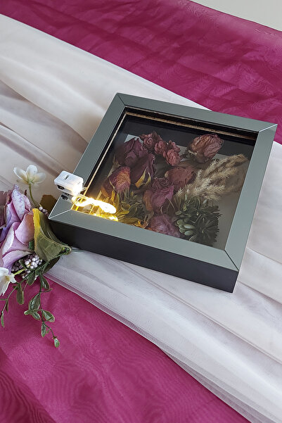 Verda Çerçeve 20x20x5 cm Ramă foto LED cu flori - Design nou și modern