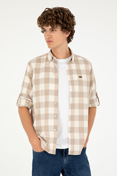 U.S. Polo Assn. Erkek Taş Uzun Kollu Gömlek 50288856-VR049