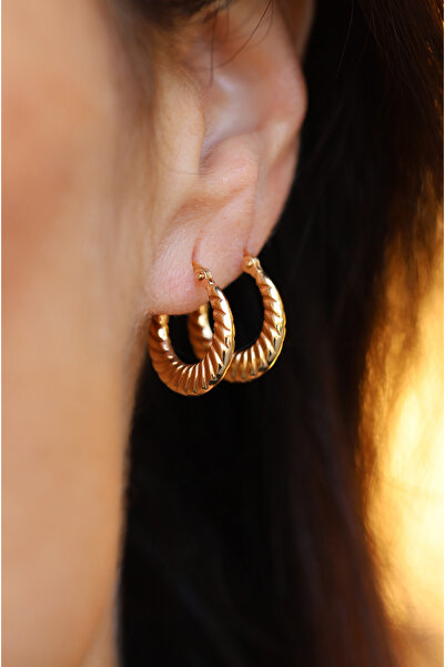 Yenigün Kuyumculuk 14 Ayar Altın Sarmal 1.5 Cm Çaplı Halka Küpe