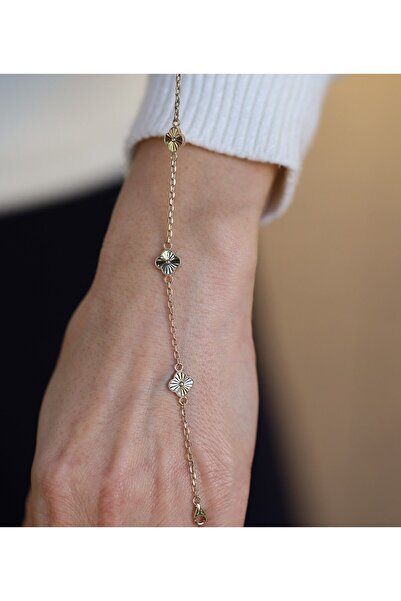 Yenigün Kuyumculuk 14 Ayar Altın Yonca Bileklik