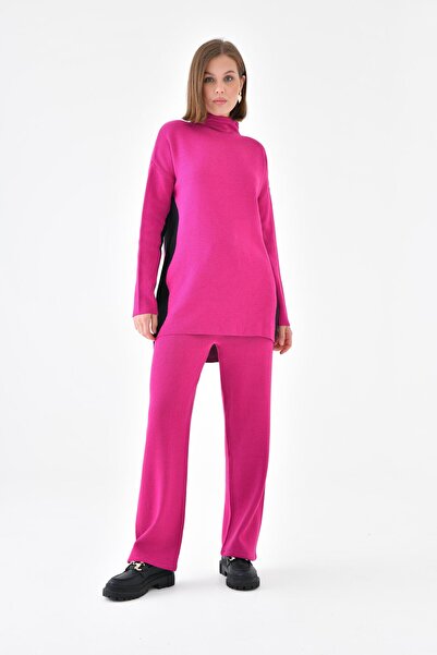 FTZ WOMEN Women's Side Detailed Double Suit Fuchsia 20644