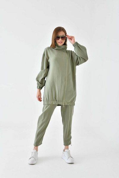 FTZ WOMEN Women's Modal Trousers Suit Khaki 30716