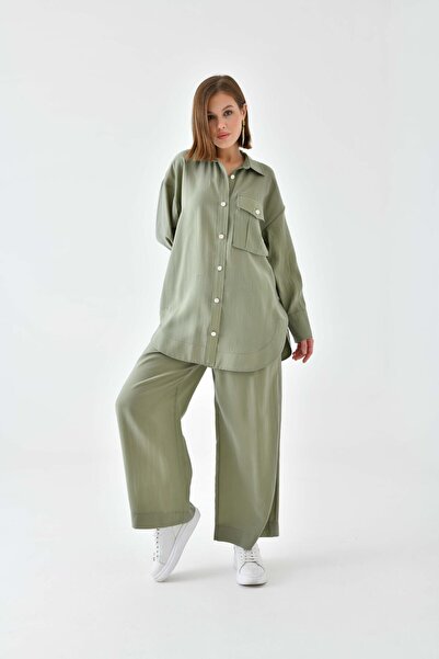 FTZ WOMEN طقم جيب مودال نسائي كاكي 30717