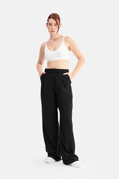 Mesfeno Women's High Waist Stretchy Double Pleat Palazzo Trousers