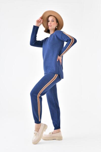 FTZ WOMEN Kadın Sim Detaylı İkili Takım İndigo 20635