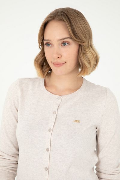 U.S. Polo Assn. Γυναικεία Πλεκτή Ζακέτα Stone Melange Basic 50288996 -VR225