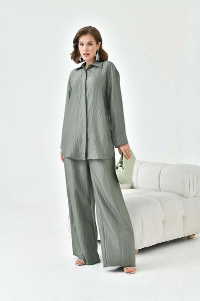 FTZ WOMEN Women's collar and sleeve stone set khaki 30781