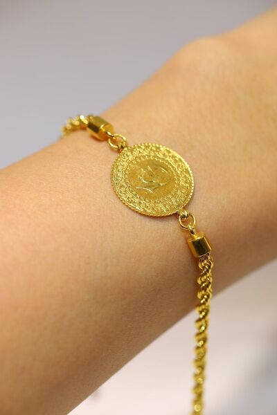 Yenigün Kuyumculuk 22 Ayar Çeyrek Altınlı 14 Ayar Halat Zincirli Bileklik