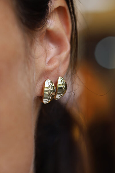 Yenigün Kuyumculuk 14 Ayar Altın Kalemli J Küpe