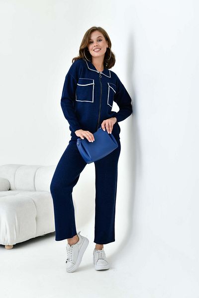 FTZ WOMEN Women's Striped Double Suit Navy Blue 20664