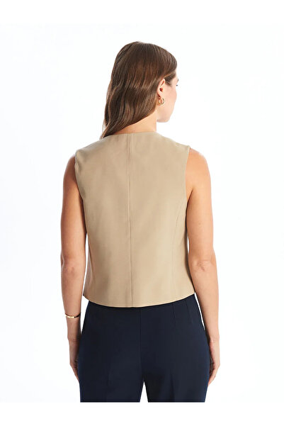 LC Waikiki Lcw Modest New Black V-Neck Women's Classic Vest