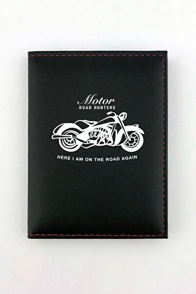 HEDİYEDİYE Motor Road Hunter Siyah Ruhsat Kabı