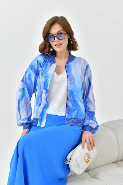 FTZ WOMEN Saks Blue Sequined Women's Set - 30735