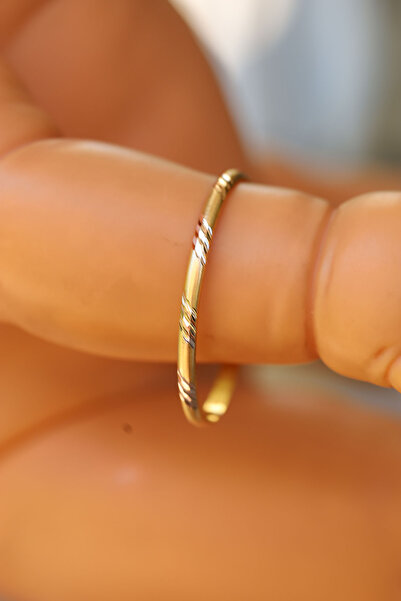 Yenigün Kuyumculuk 14 Ayar Altın Çizgili Model Bebek Bilezik