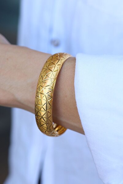 Yenigün Kuyumculuk 14 Ayar Altın Desenli Kadın Bilezik