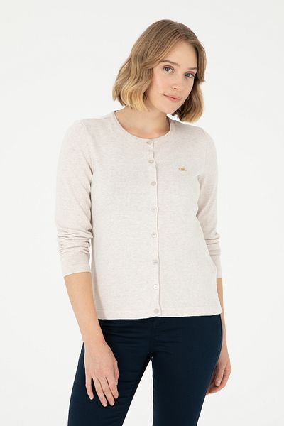 U.S. Polo Assn. Γυναικεία Πλεκτή Ζακέτα Stone Melange Basic 50288996 -VR225