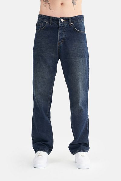 Mesfeno Men's Basic Baggy Loose Cut Denim Trousers