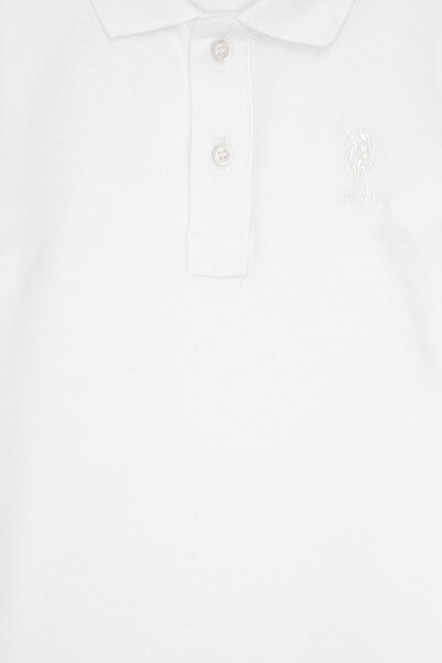 U.S. Polo Assn. Φούτερ για αγόρια λευκό βασικό πόλο γιακά 50289141-VR013