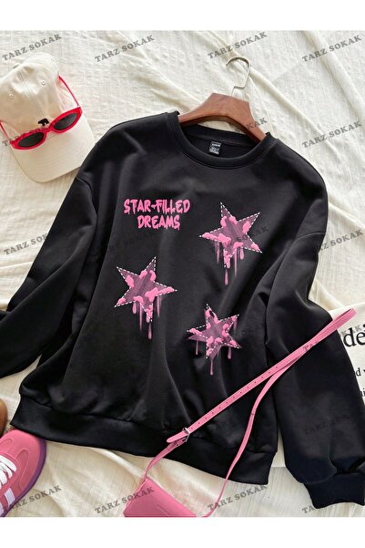 Tarzsokak Y2K YENİ SEZON SSWEAT HARAJUKA KUROMİ RETRO KOD 16 Siyah