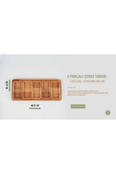 wood totally Five-Piece Self-Tray Wooden Snack Bowl Presentation