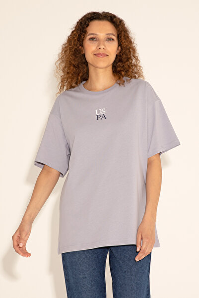 U.S. Polo Assn. Erkek Comfort Fit Bisiklet Yaka Gri Tişört 50289221-VR024