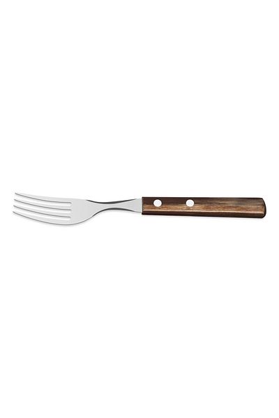 TRAMONTINA Since 1911, Made In Brazil - Stainless Steel Table Fork With Treated Brown Polywood Handle