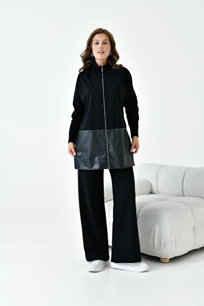 FTZ WOMEN Kadın Deri İki İp Takım Siyah 30949