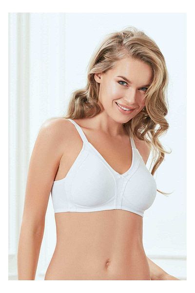 Anıl Lingerie Sutien pentru femei, alb, fără sârmă, fără suport, cu compresor, 3125