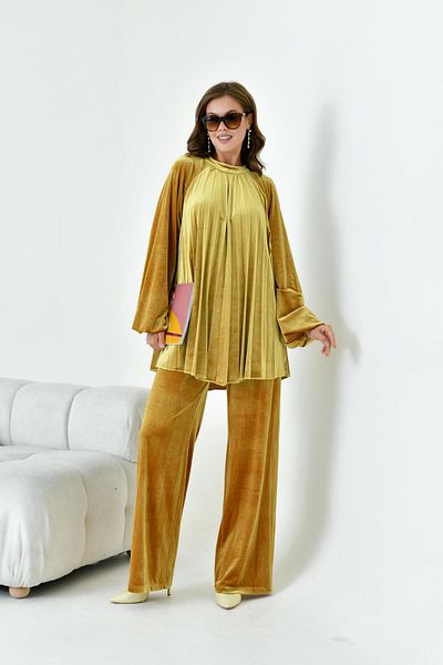 FTZ WOMEN Ftz Mustard Velvet Women's Set - 30928