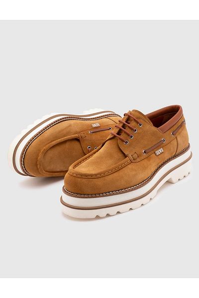 İLVİ حذاء Kaylan جلد سويدي أصلي للرجال من CamelOxford