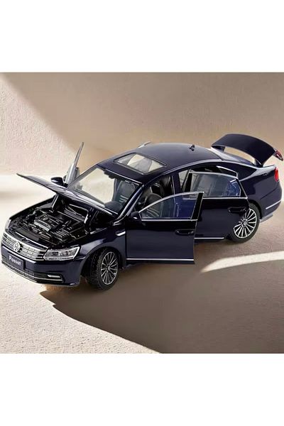 CarStore سيارة باسات معدنية مرخصة من شركة فولكس فاجن، باللون الأزرق الداكن مع فتحة سقف