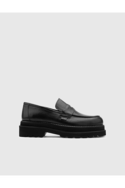 İLVİ Arve Genuine Leather Men's Black Loafer Shoes