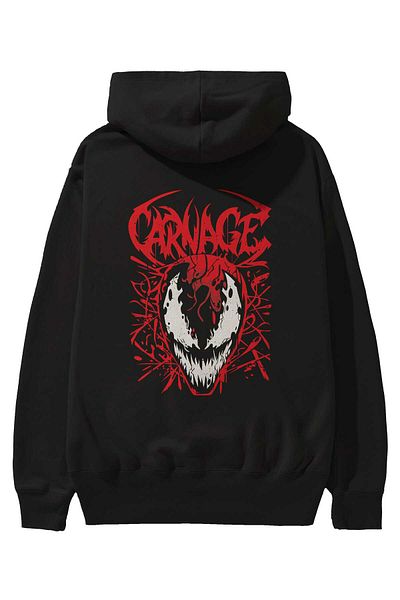 Ankhises Venom (22) - Hanorac negru oversize cu glugă pentru bărbați și femei