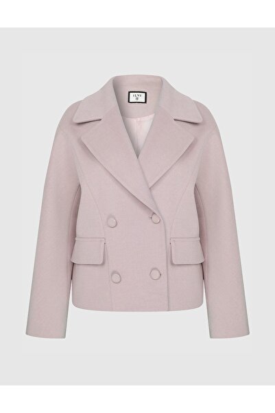 İLVİ Eitan Kadın Kaşmir Kaban Pembe