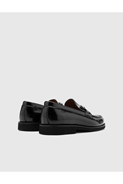 İLVİ Cristiano Genuine Leather Men's Black Loafer Shoes