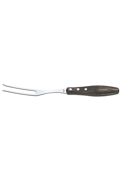 TRAMONTINA Since 1911, Churrasco Stainless Steel Carving Fork With Treated Brown Polywood Handle